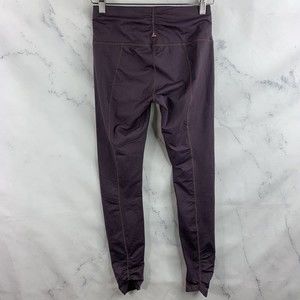 prAna Women's Purple Cinched Ankles Waist Leggings Size Small Stretch Mid Rise